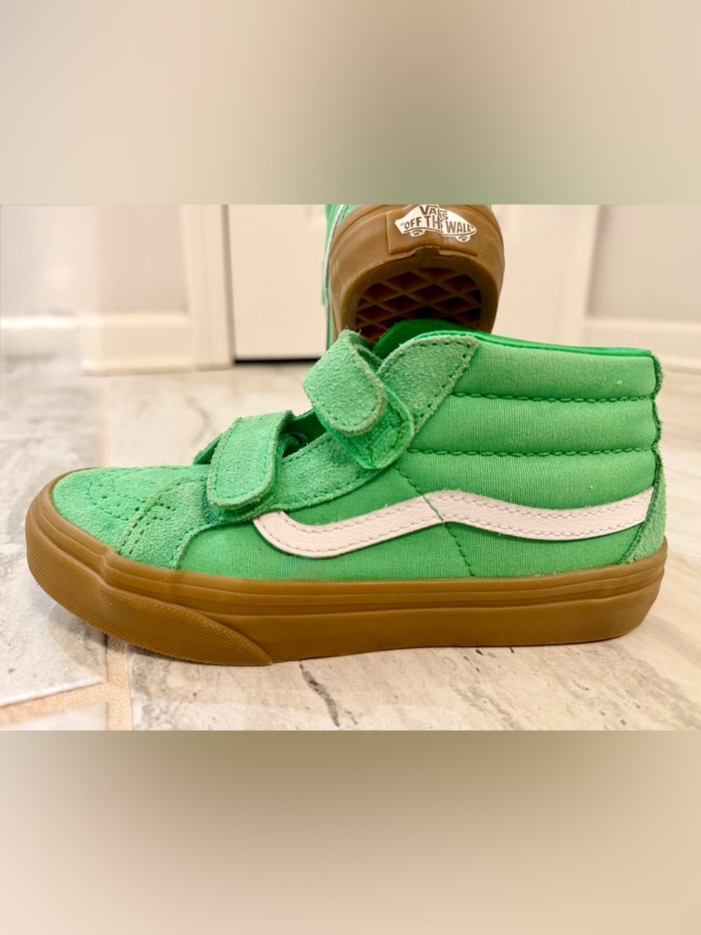 Vans SK8-Mid Reissue Velcro (kids) Size:1, Gum Green